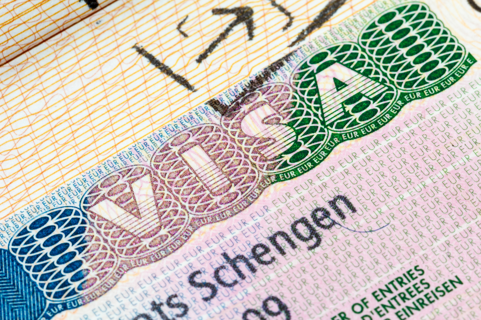 schengen visa in the passport